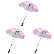 3St Functionele Roze Baby Bolderkar , Zonbescherming Outdoor