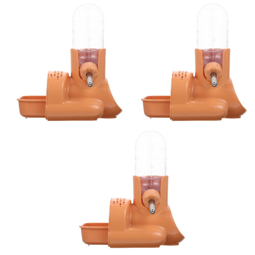 3Pcs Multi-Function Hamster Hideout Orange Feeder Waterer for Pets 2