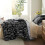 Black Floral Comforter Set 3-Piece Reversible Botanical 4