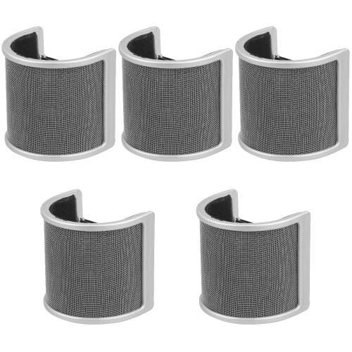 5Pcs Practical U Shaped Mic Windscreen Cover Grey Steel PP Sponge 2