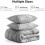 Set copripiumino matrimoniale grigio chiaro 3 pezzi stile boho plissettato 7