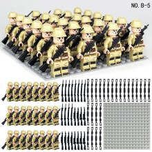 24pcs War II the British and German armies Desert Military Sodiers Weapons Minifigures Kids Toys Gifts