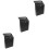 3Pcs Durable Black Iron Wall Mailboxes for Outdoor Or Business Use 6