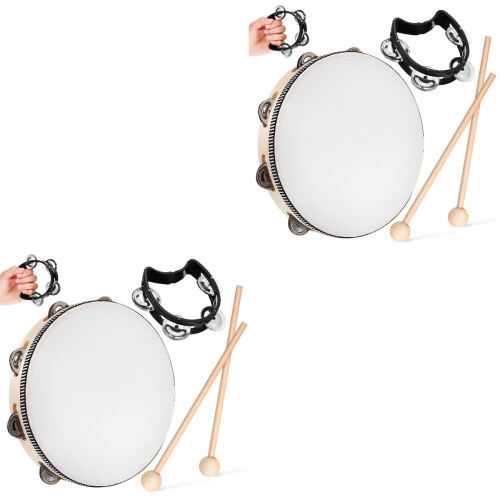 2Ensembles Tambourine Instrument À Main Pour Coloré 2