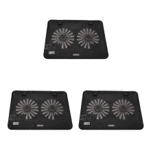 3Pcs Black Laptop Cooler Stand Adjustable Notebook Cooling Support