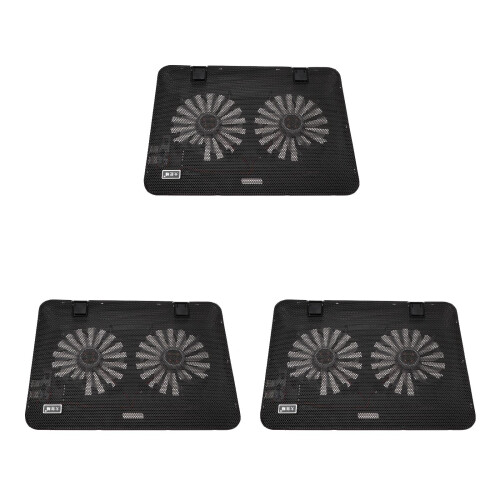 3Pcs Black Laptop Cooler Stand Adjustable Notebook Cooling Support