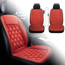Universal Leather Heated Seat Covers for 2 Seater Vehicles with 12V Warming Cushion Comfort System for Cars and SUVs 2PCS