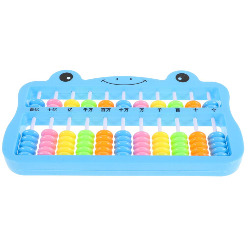 Seven-bead Design Rectangular Abacus Children Education Assistance 1Pcs Blue Plastic