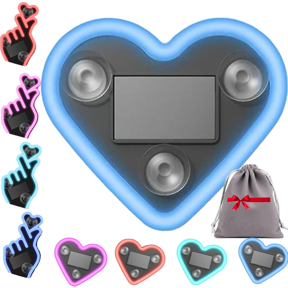 2026 Solar-Powered Finger Heart Car Window - Solar Powered Wireless Led Heart Shape C-Pillar Neon Light 9426043965716