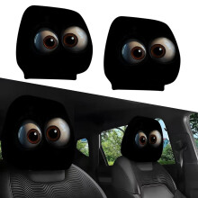 Autohoofdsteunhoes met grappige print, gemaakt van stretchstof, universeel