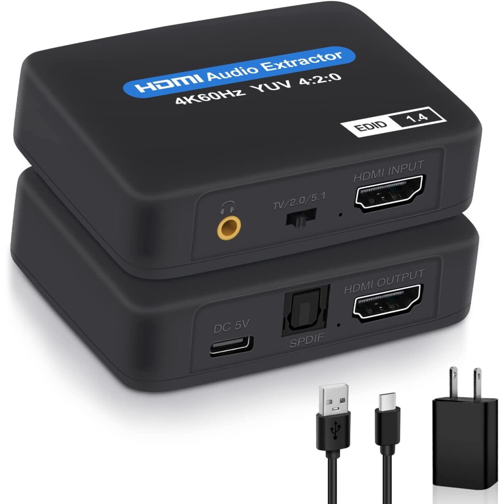 Hdmi Audio Extractor - 4K@60Hz Hdmi + Toslink + 3.5Mm For Xbox/Laptop 9426043966263