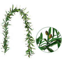 Guirnalda artificial de hojas de olivo de 1.5 m (2 unidades)