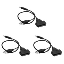 3St 2,5 Inch Sata USB Kabel Harde Schijf Data Lijn Zwart Laptop