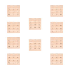 Rallonge de soutien-gorge beige, 10 pièces, 5,6 cm (2,2 pouces), 3 rangées, 3 crochets