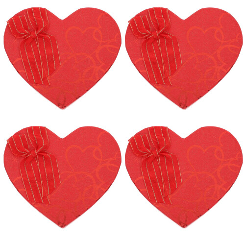 Hjärtformad presentask i papper, 4-pack