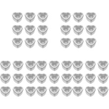 50St Hartvormige Tin Blikjes Met PVC Voor Kaarsen En Sieraden