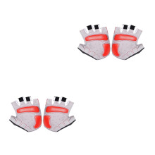 2Paren Halve Fietshandschoenen Unisex Rood Ademend Duurzaam
