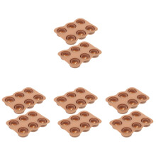 8St Silicium Kiemtray Chocolade Met 6 Holes Voor En