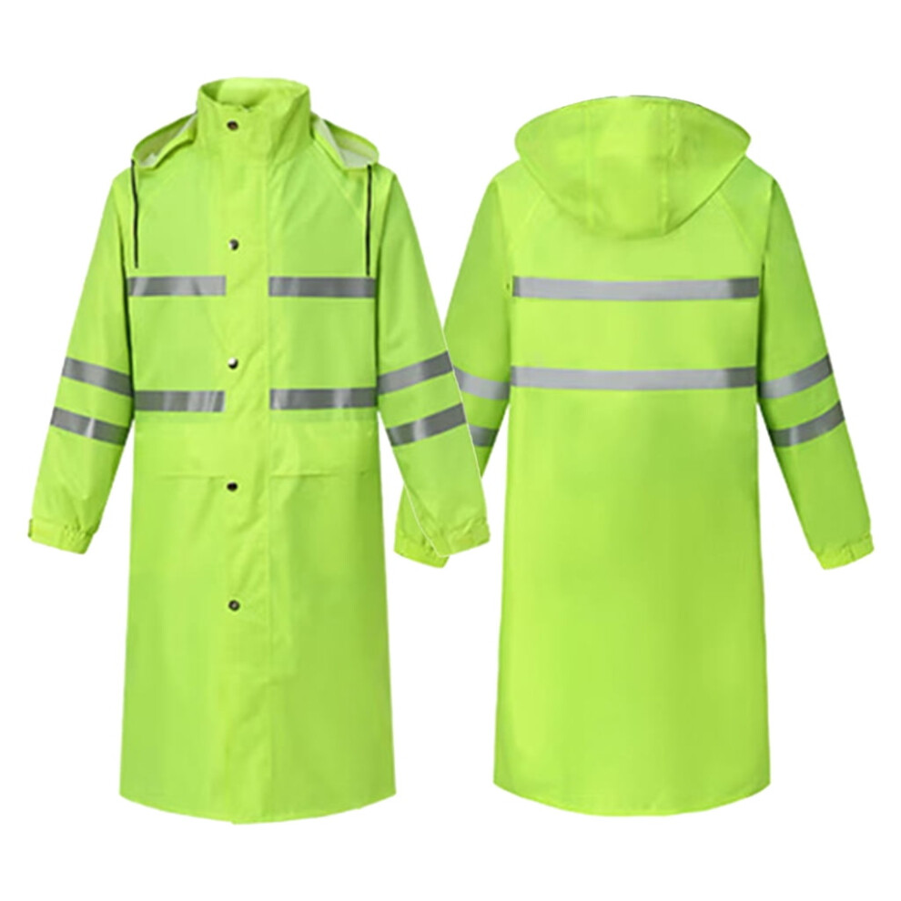 High Visibility Safety Concealed Hooded Long Length Waterproof Rain Jacket Construction Work Rain Coat Workwears Jacket 9426043047566