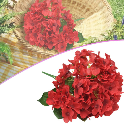 6-Stem Artificial Hydrangea Bouquet for Home and Wedding