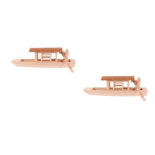 2St Mini Houten Boot Decor Lichtbruin Voor Kantoor En Huis