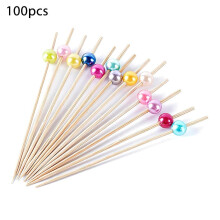 100 Bambus-Obstspieße, 12 cm, Naturholz