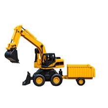 Gift Construction Vehicle Toy Set - Excavator, Bulldozer, Tipper & Shovel, Realistic Model Cars for Creative Construction Play