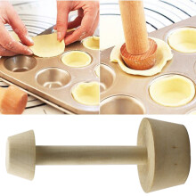 Clearance Sale!Egg Tart Cake,,Mini Pie MakerPans Round 7 Inch Wooden Double Head Snack Cake Base Making Handle for Kitchenware,Mini Pie Maker