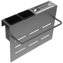 Zwarte Roestvrijstalen Chopstick En Keukenaccessoirehouder Wand
