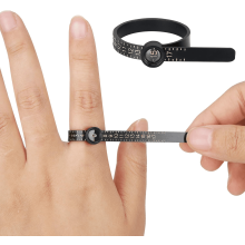 Ringgrößenmesser aus Kunststoff, schwarz, 1 Stück