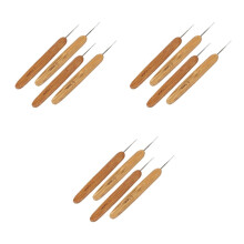 12Pcs Smooth Carbonized Bamboo Single Pointed Knitting Crochet Needles