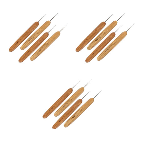 12Pcs Smooth Carbonized Bamboo Single Pointed Knitting Crochet Needles