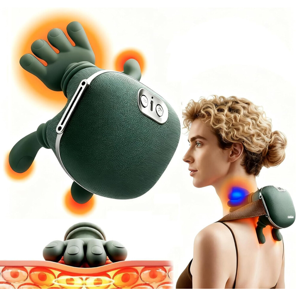 Official Neck Massager, 4D Kneading, Deep Tissue, Simulated Human Hands, for Shoulder/Neck Pain Relief