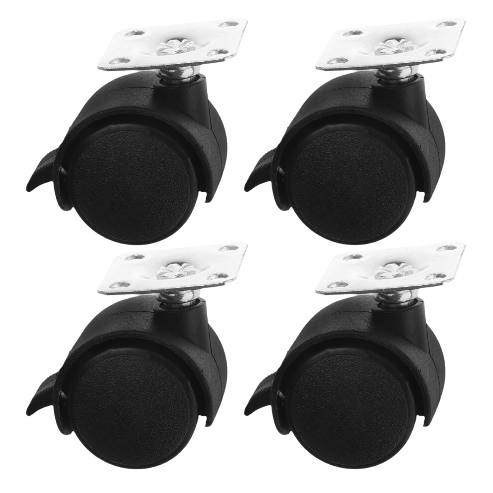4Pcs Heavy Duty Office Chair Wheels Swivel Plate Casters With Brake Caster Wheels For Furniture 9426043224516