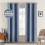 Cortinas de linho blackout azul-pedra, 2 peças, 42 x 84 polegadas 1
