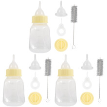 3Sets Stevige Gele Plastic Melkflessen Kleine Huisdieren Voeden