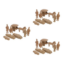 3Sets Lichtbruine PVC Terracotta Warriors Figuren Creatief Tafeldecor