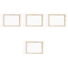 4Pcs Light Yellow Wooden Paper Making Kit with Mesh Screen for DIY