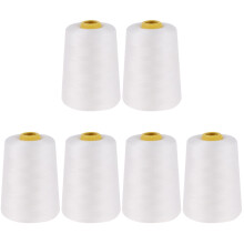 6 Stuks Naaigaren Polyester Voor Kleding Naaien Slijtvast Wit