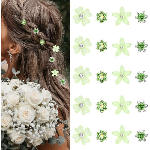 Mini blomsterhårspænder til kvinder og piger 20 stk.