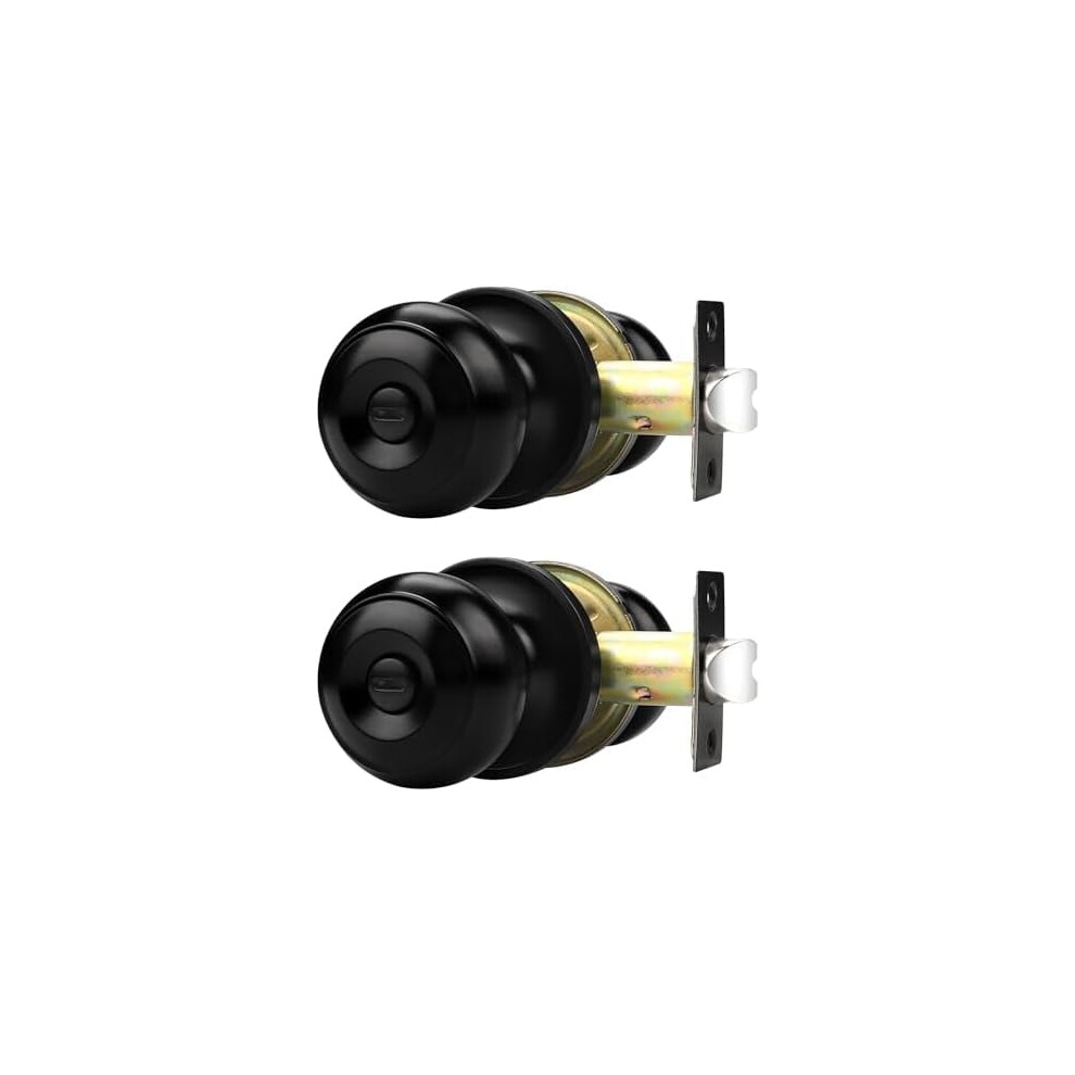 Matte Black Door Knobs, Door Handles With Lock And Knob, Keyless Interior Doorknobs For Bathroom Bedroom, 2 Pack 9426043047764