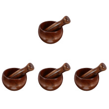 4Sets Houten Vijzel En Vijzelkom Set Voor Vers Voedsel Malen