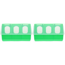2St Draagbare Groene Plastic Duiven- En Kwartelvoeder,