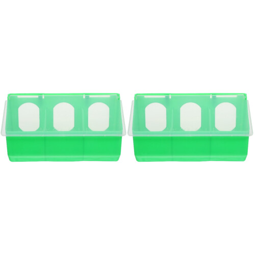 2St Draagbare Groene Plastic Duiven- En Kwartelvoeder,