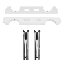Portacañas de acero inoxidable, 2-eslabones, 40 mm, plateado