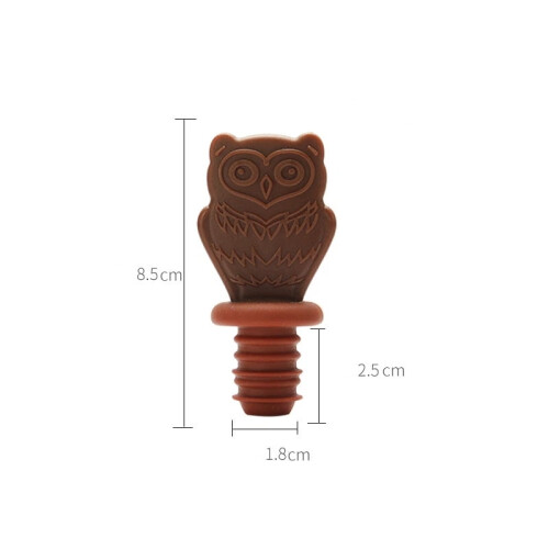 5-delige 3D uil siliconen wijnstopper set