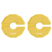 Disques d'haltères miniatures en caoutchouc jaune 0,5 kg (2 pièces)
