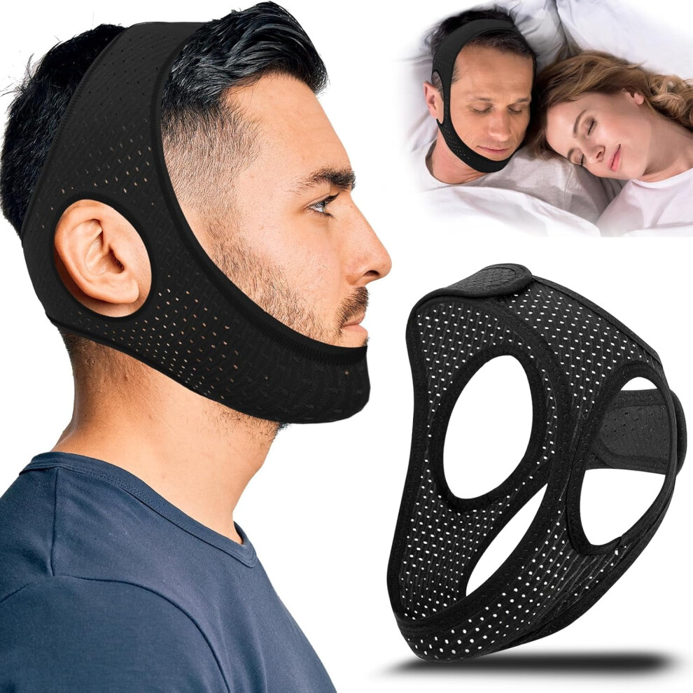 Anti-Snoring Chin Strap for Sleeping â Comfortable Jaw Strap to Improve Airflow & Sleep, Compatible with Men & Women