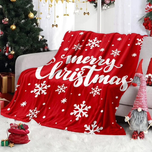 AuroraX Kerstdeken van microvezel, 70x100 cm