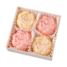 Set cutie lumânări aromaterapie cu aromă de bujor și trandafir, pachet de 3